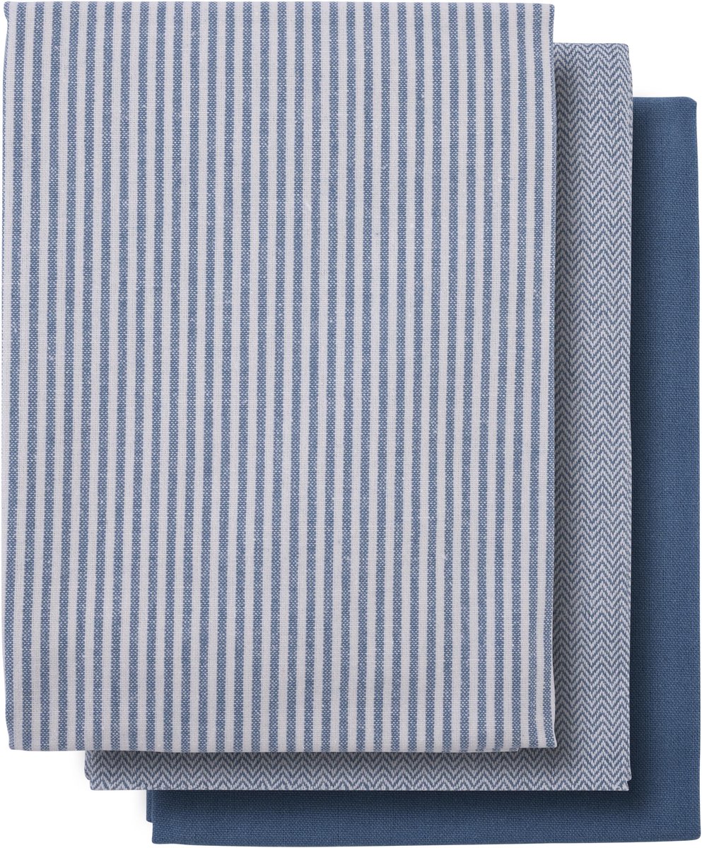 Gruun Theedoeken Set van 3 Blauw