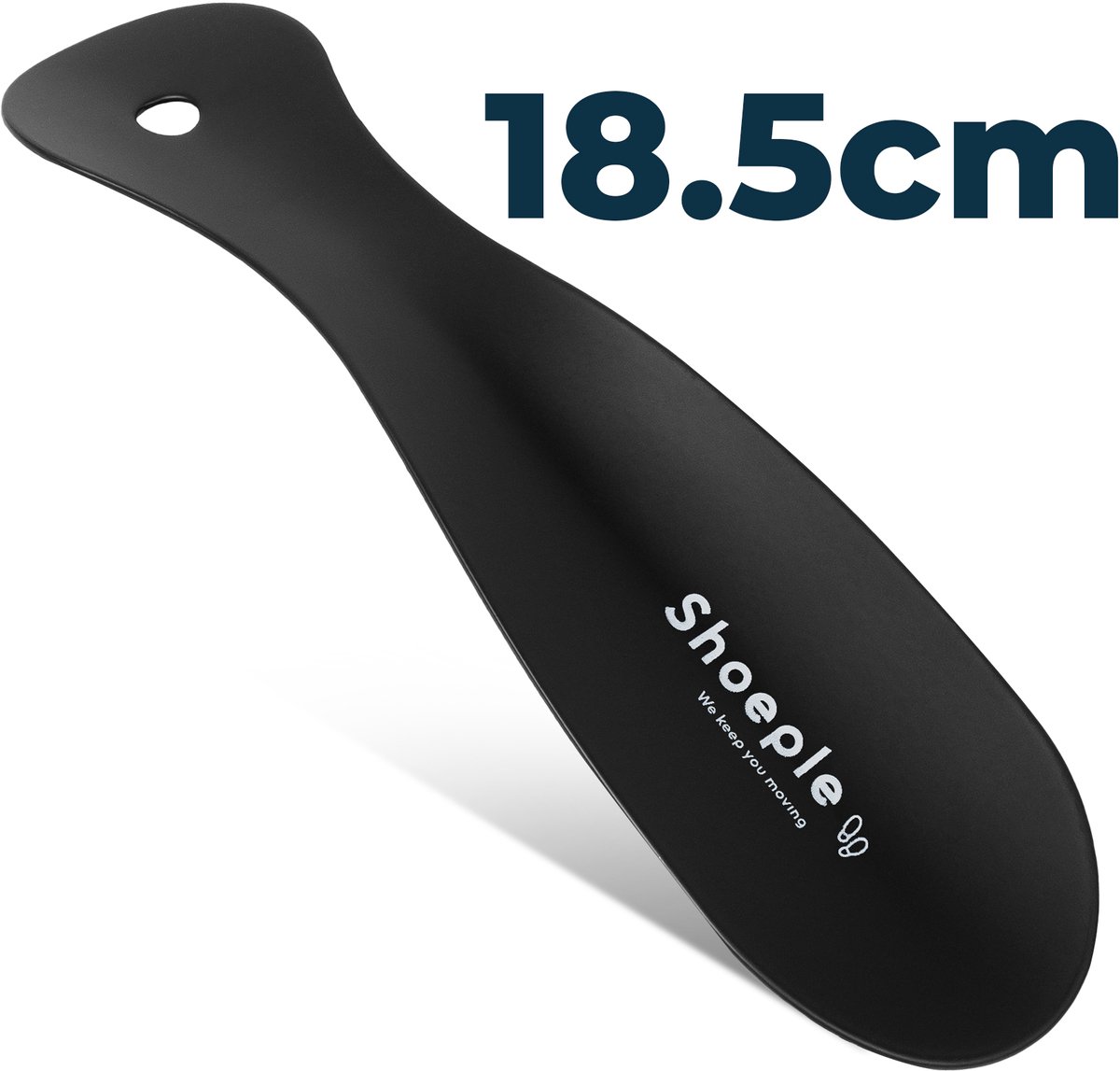 Shoeple Schoenlepel - 18,5cm Lang - RVS Duurzaam en extra sterk - Zwart