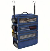Hangable Clothes Organizer met grote capaciteit - opvouwbare multifunctionele kledingopbergtas - meerlaagse opbergkubus kledingkast - voor zakenreizen, kamperen opslag van kleding - Blauw