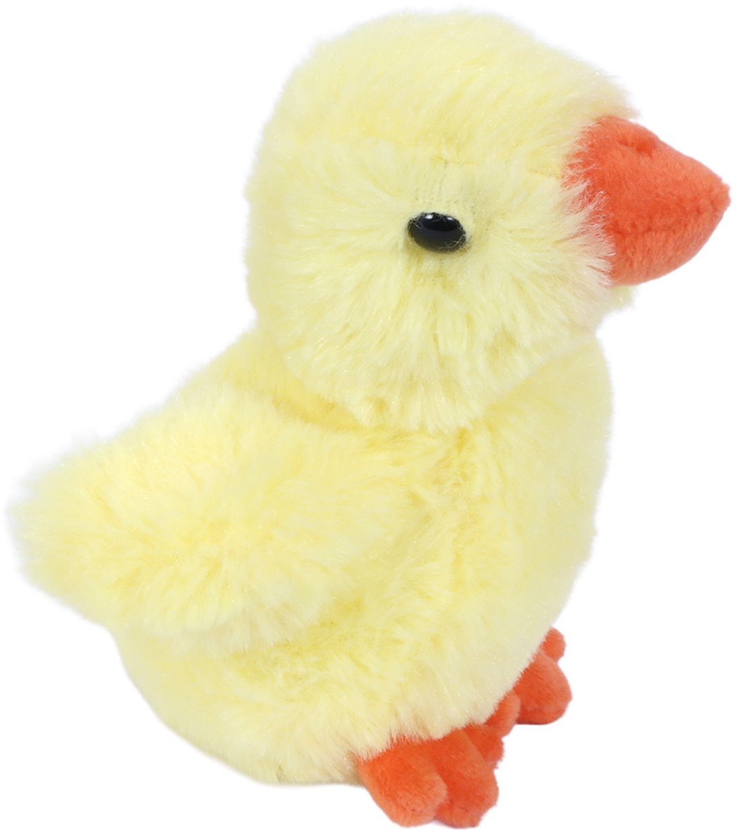 Pluche kuiken of kleine kippen knuffeldier - geel - 12 cm - Pasen thema - Kuikens / kippen knuffels