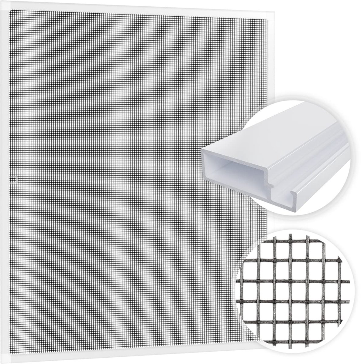 Vliegenhor 100x120cm - Insectenhor voor Ramen met Aluminium Frame