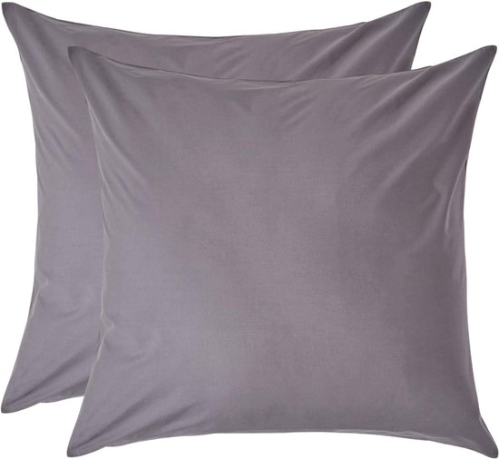 Homescapes Kussensloop 60x60 cm Set van 2 - Crème - 100% Egyptisch Perkal Katoen - 200 TC