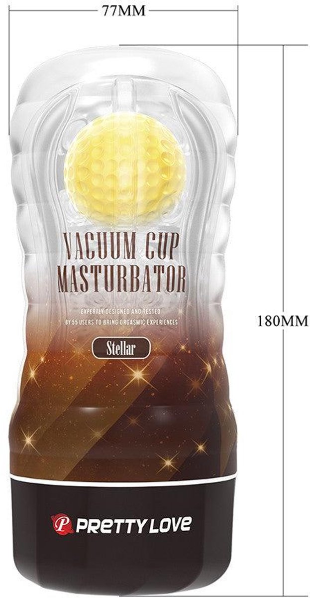 Pretty Love - Stellar Vacuüm - Masturbator Cup - Met Rollende Bal Voor Extra Sensaties - Geel — cadeau in Cadeau-ideeën - foto 8
