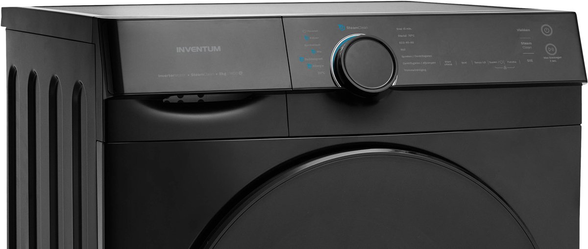 Inventum VWM8030B - Wasmachine - 8kg - 14 programma's - 1400 toeren - Energieklasse A-30% - Steam Clean - Stil: 72 dB - Zwart — afbeelding 4