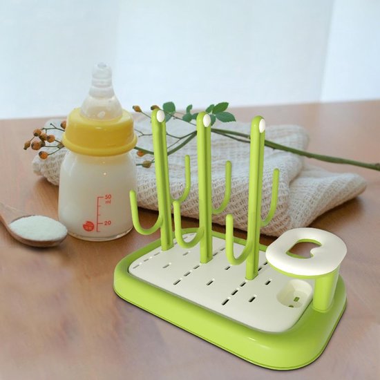 Babyfles afdruiprek - Flessen Droogrek - Flessenrek - Cactus Flessenrek - Groen afdruiprek - Groen PP afdruiprek - Afdruiprek - PP — afbeelding 2