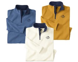 ATLAS FOR MEN - 3-pack microfleece sweaters Expedition - Heren - Verkrijgbaar in grote maten - M