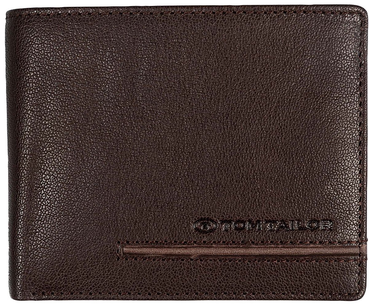 TOM TAILOR portemonnee Devon Horizontal Wallet Brown donkerbruin