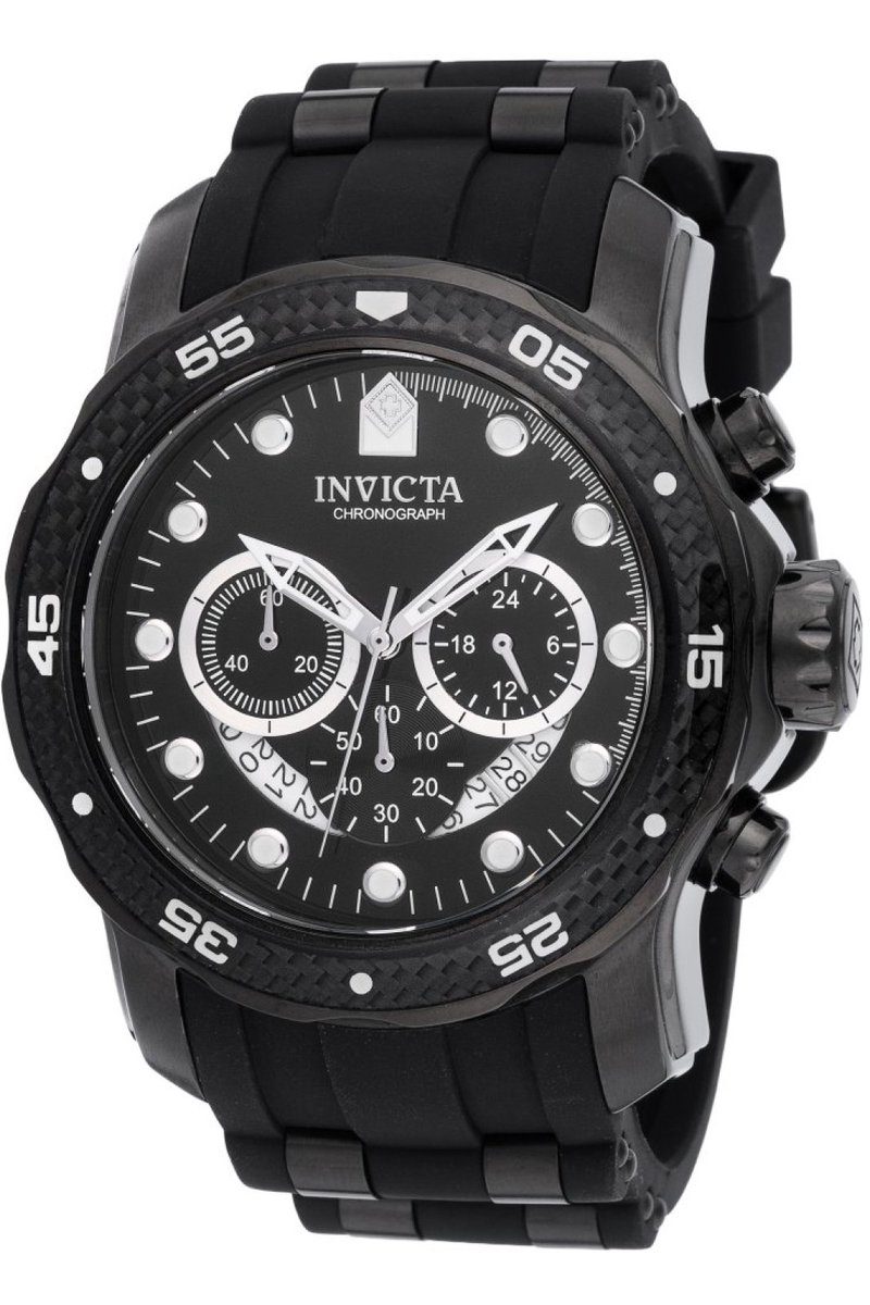 Invicta Pro Diver 35417 Heren Horloge - Waterdicht - Analoog - Quartz Uurwerk - Roestvrij Staal met zwarte Wijzerplaat - 48mm
