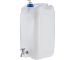KADAX Waterjerrycan met afvoerkraan, waterreservoir met wateruitloop, jerrycan met geïntegreerde tapkraan en zeepdispenser, campingtank, reisjerrycan (30 liter)