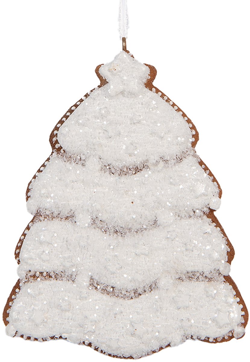 Clayre & Eef Kersthanger Kerstboom 8x1x10 cm Wit Kunststof