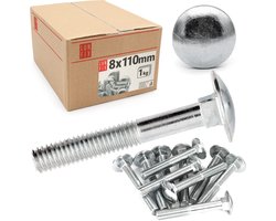 LUN FIX - Slotbouten M8x110mm verzinkt paddenstoelkop DIN 603 - 1kg