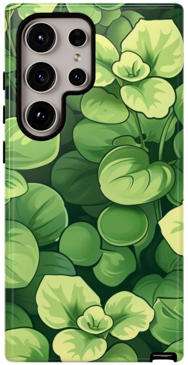 Groen Microgroentenpatroon – Telefoonhoesje Geschikt voor Samsung Galaxy S24 Ultra