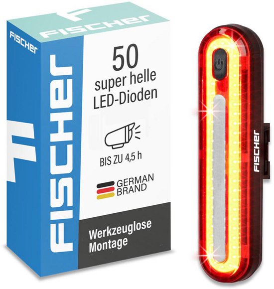 FISCHER FAHRRAD Achterlicht LED werkt op een accu