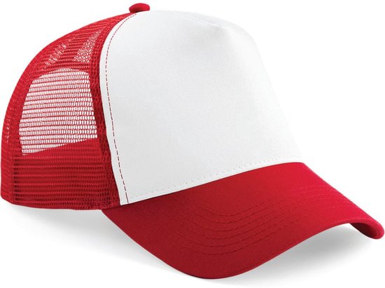 Casquettes de baseball Truckers rouge / blanc pour adultes - casquettes / casquettes bon marché