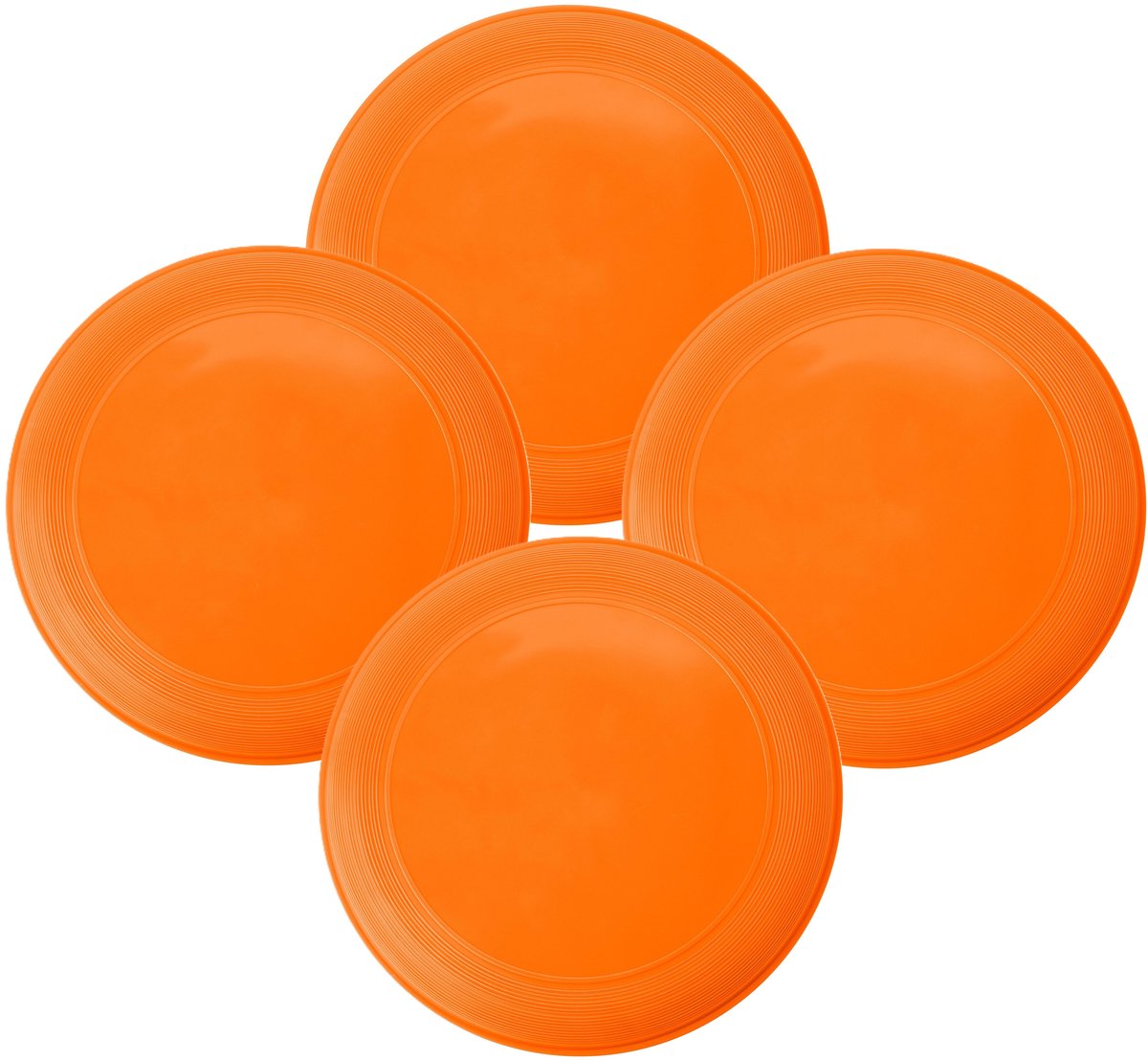 Frisbee - 4x - oranje - D21 cm - strand en buiten speelgoed
