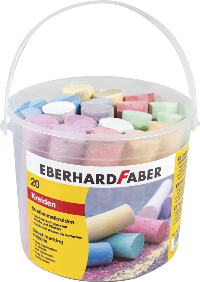 Eberhard Faber stoepkrijt - 100 stuks in bak - EF-526599