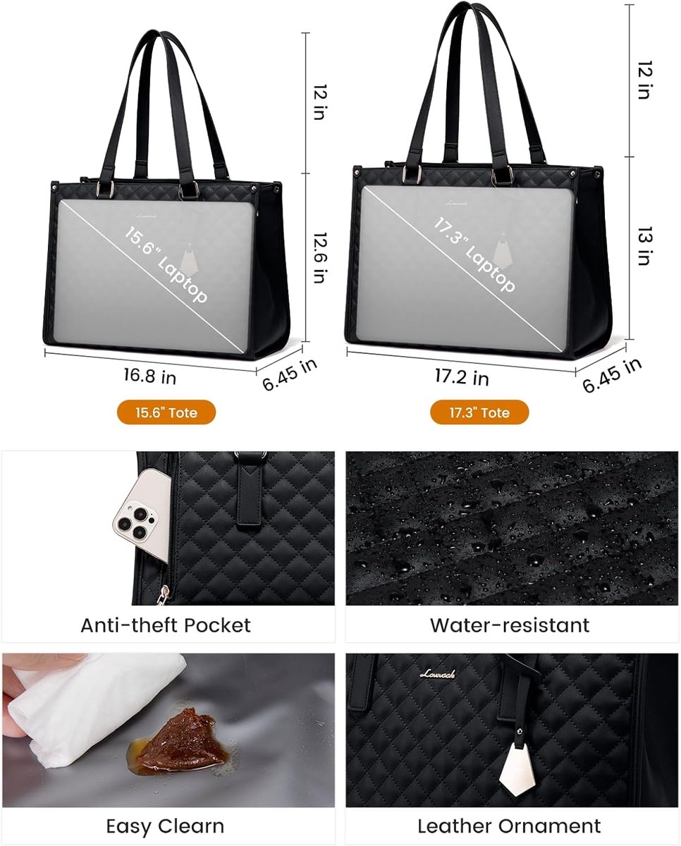 Geïsoleerde Laptoptas Met Lunchvak Voor Vrouwen 2-in-1 Tote Bag & Geïsoleerde Lunchtas Voor Vrouwen - 15.6 Laptoptas Met Koelcompartiment Voor Kantoor Of School Lunch Compartiment