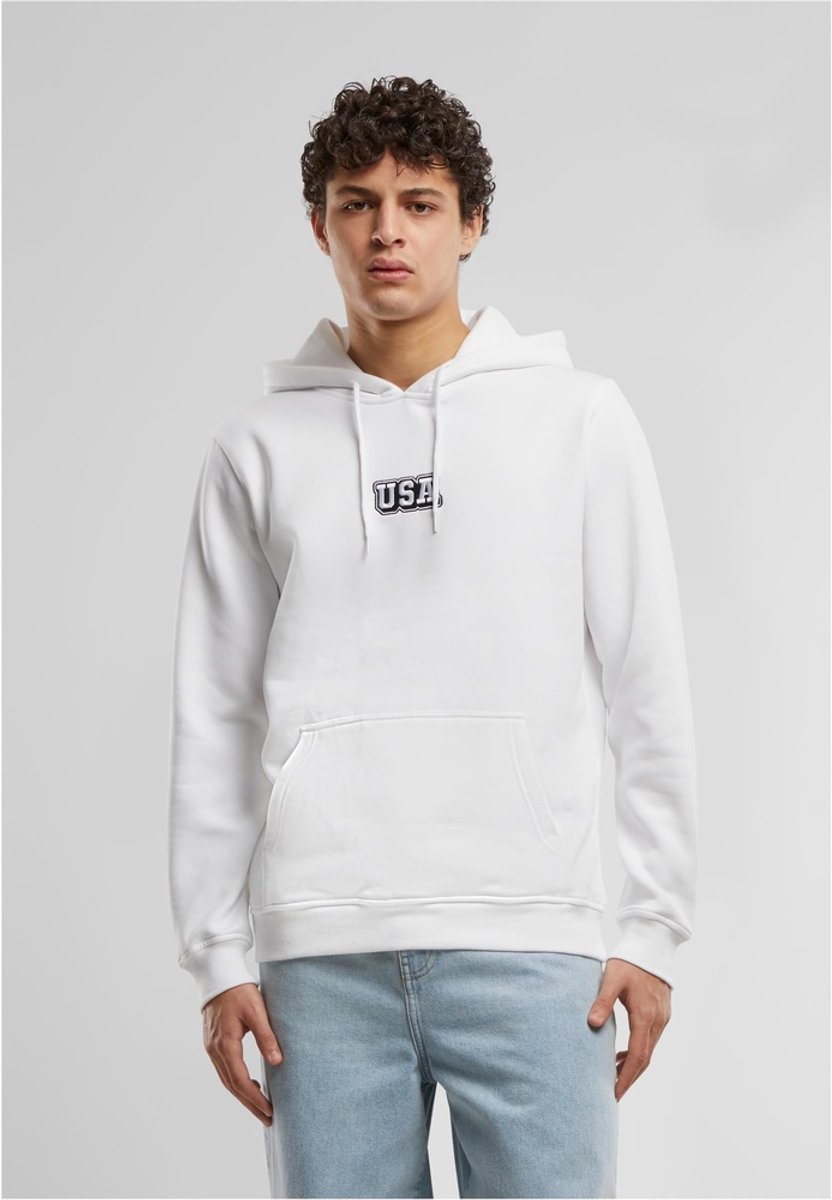Mister Tee USA College Wording Patch Hoody Wit