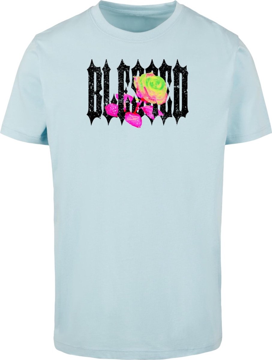 Mister Tee Blessed Rose Heren T-shirt L Blauw