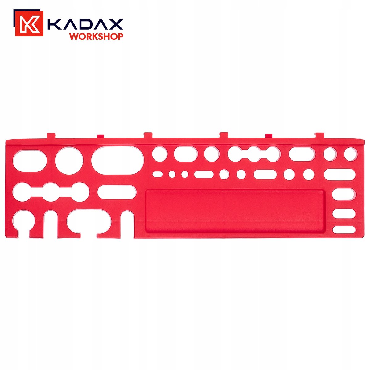 KADAX Gereedschapsdrager, wandrek, gereedschapshouder van PP-kunststof, opslagsysteem voor gatenwand, gereedschapswand voor garage, werkplaats, hobbyruimte, schuur (2 x middellang)