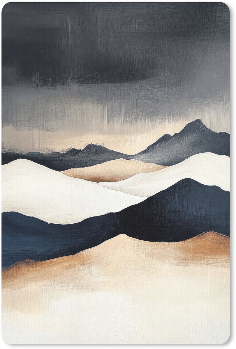 Muismat 18x27 cm - Mousepad Bergen - Donkerblauw - Landschap - Muismatten