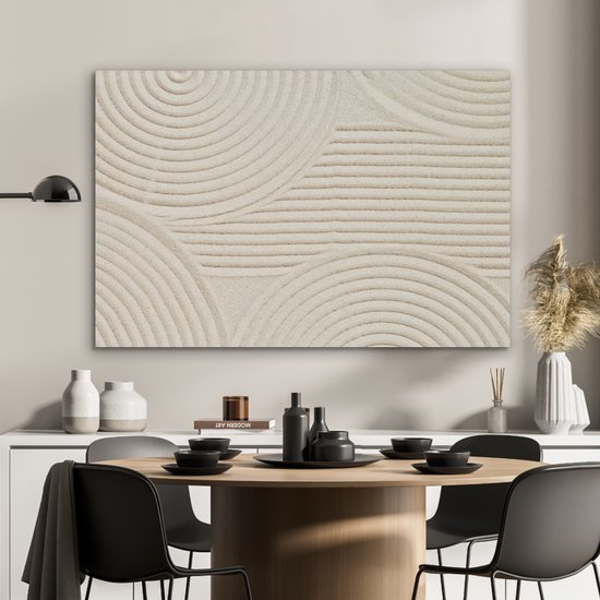 Akoestisch wandpaneel 100x70 cm - Vilt schilderij Patroon - Abstract - Wit - Akoestische panelen - Geluidsdempende wanddecoratie - Geluidsisolatie woonkamer - Muurdecoratie geluidspanelen