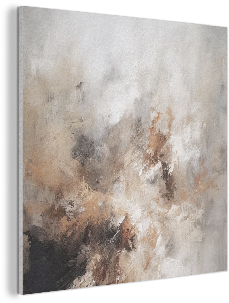 Akoestisch wandpaneel 50x50 cm - Vilt schilderij Verf - Abstract - Beige - Kunst - Akoesti