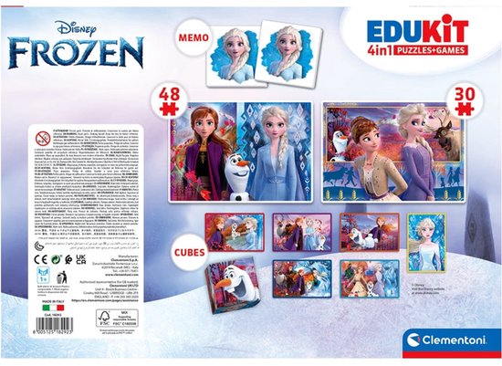 Clementoni - Puzzelset - Edukit 4-in-1 Disney Frozen - 30 en 48 Stukjes ...