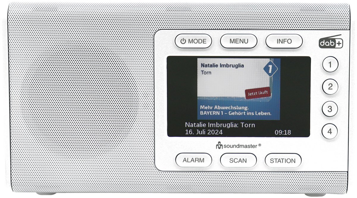 Soundmaster DAB900WE DAB+ radio met 4,3” kleurendisplay, grote buttons en bluetooth wit
