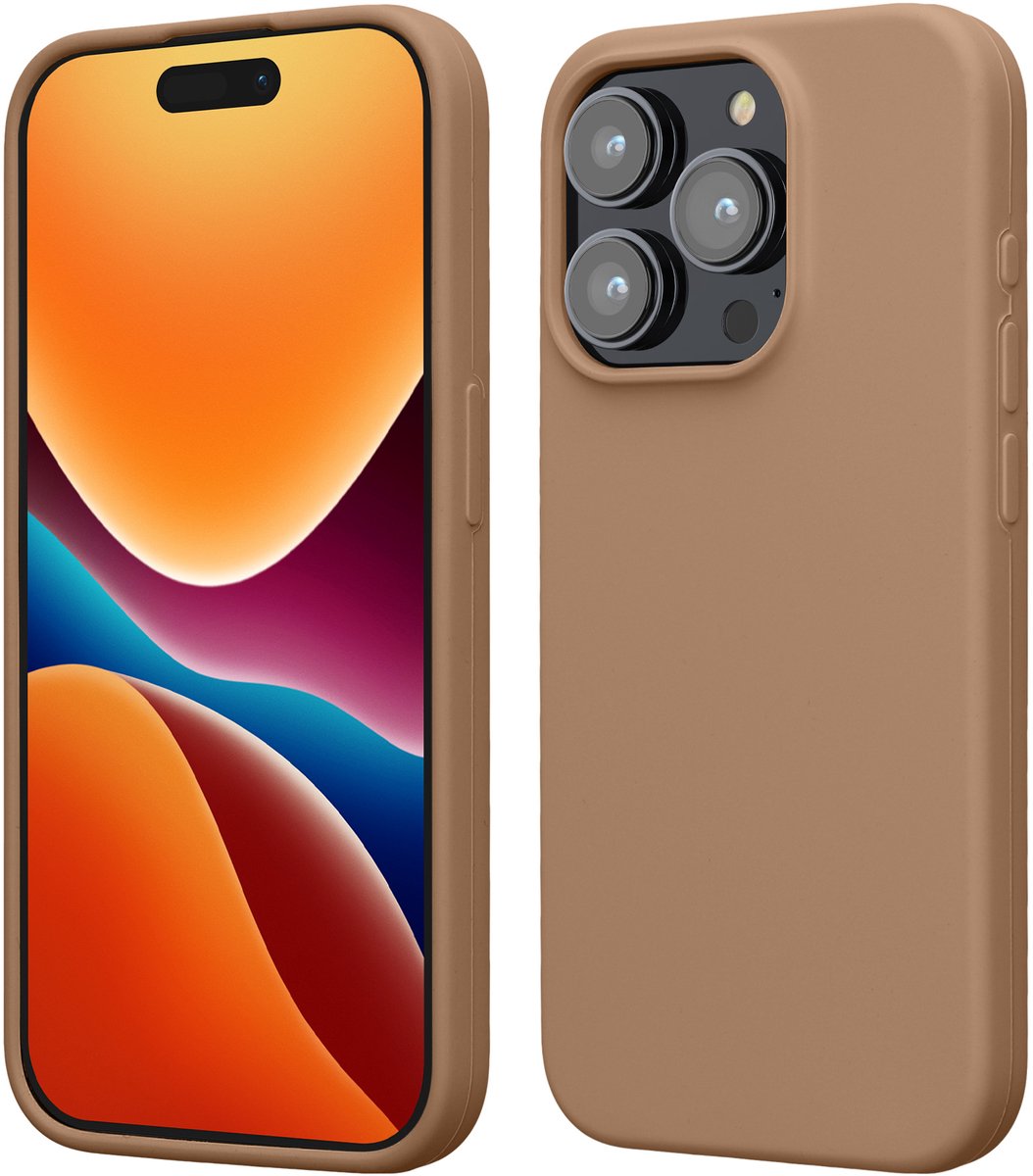 kwmobile Case voor iPhone 15 Pro - Slank TPU-Hoesje met Zachte Afwerking - In cappuccino