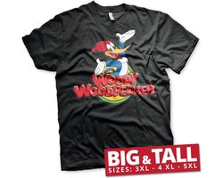 Woody Woodpecker Unisex Tshirt -5XL- Classic Logo Zwart