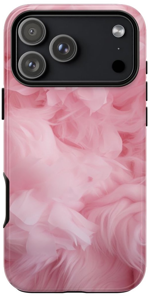 Zachtroze Textuur met Stofpatroon – Telefoonhoesje Geschikt voor iPhone 17 Pro Max