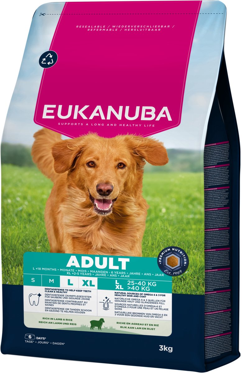 Eukanuba Adult Large/Extra Large - Hondenvoer - Lam - 3 kg