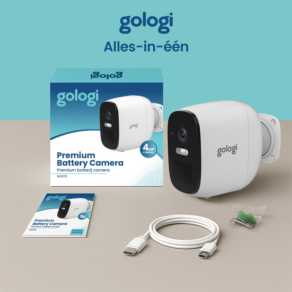Gologi Beveiligingscamera Draadloos Buiten - 2.5K HD 4MP - afbeelding 2