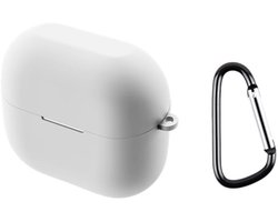 Telestore - hoesje geschikt voor Samsung Galaxy Buds3 FE / Buds 3 / 3 Pro soft case cover - wit - TPU hoesje Beschermhoes - Samsung Galaxy Buds3 FE / Buds 3 / 3 Pro Cover - Buds3 hoesje - gel hoesje met sleutelhanger