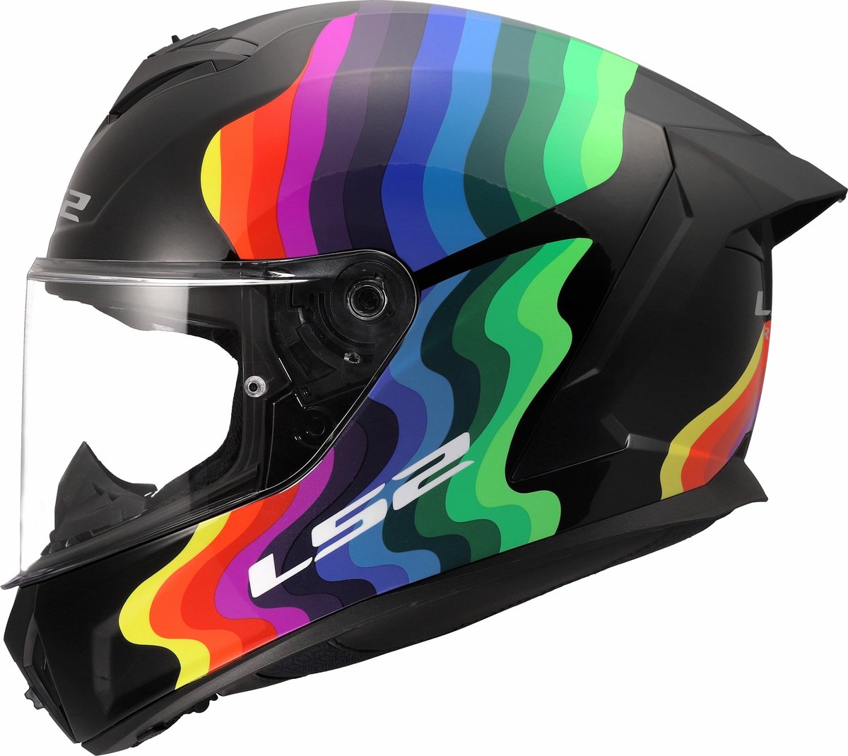 LS2 Helm Rapid III Flow FF820 zwart / multi maat L