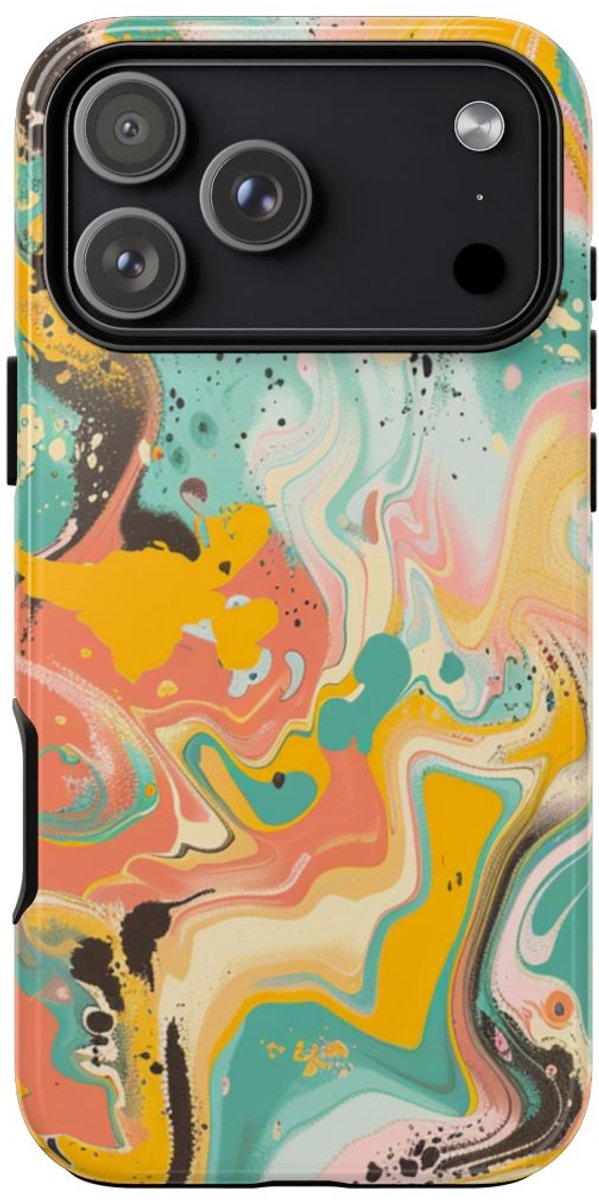 Kleurrijke Abstracte Vloeibare Kunst – Telefoonhoesje Geschikt voor iPhone 17 Pro Max