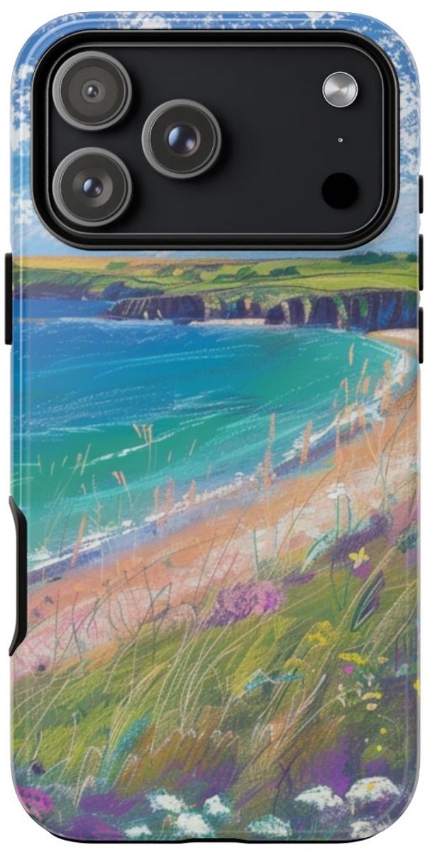 Kustbloemen en Strandlandschap – Telefoonhoesje Geschikt voor iPhone 17 Pro Max