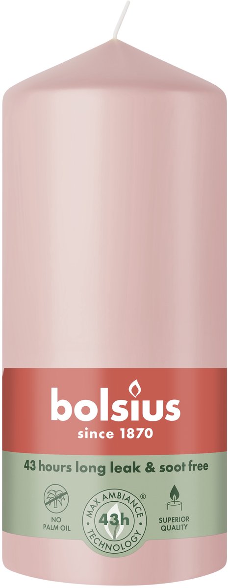 Bolsius Stompkaars 130/68 Misty Pink (1 stuk) Roze
