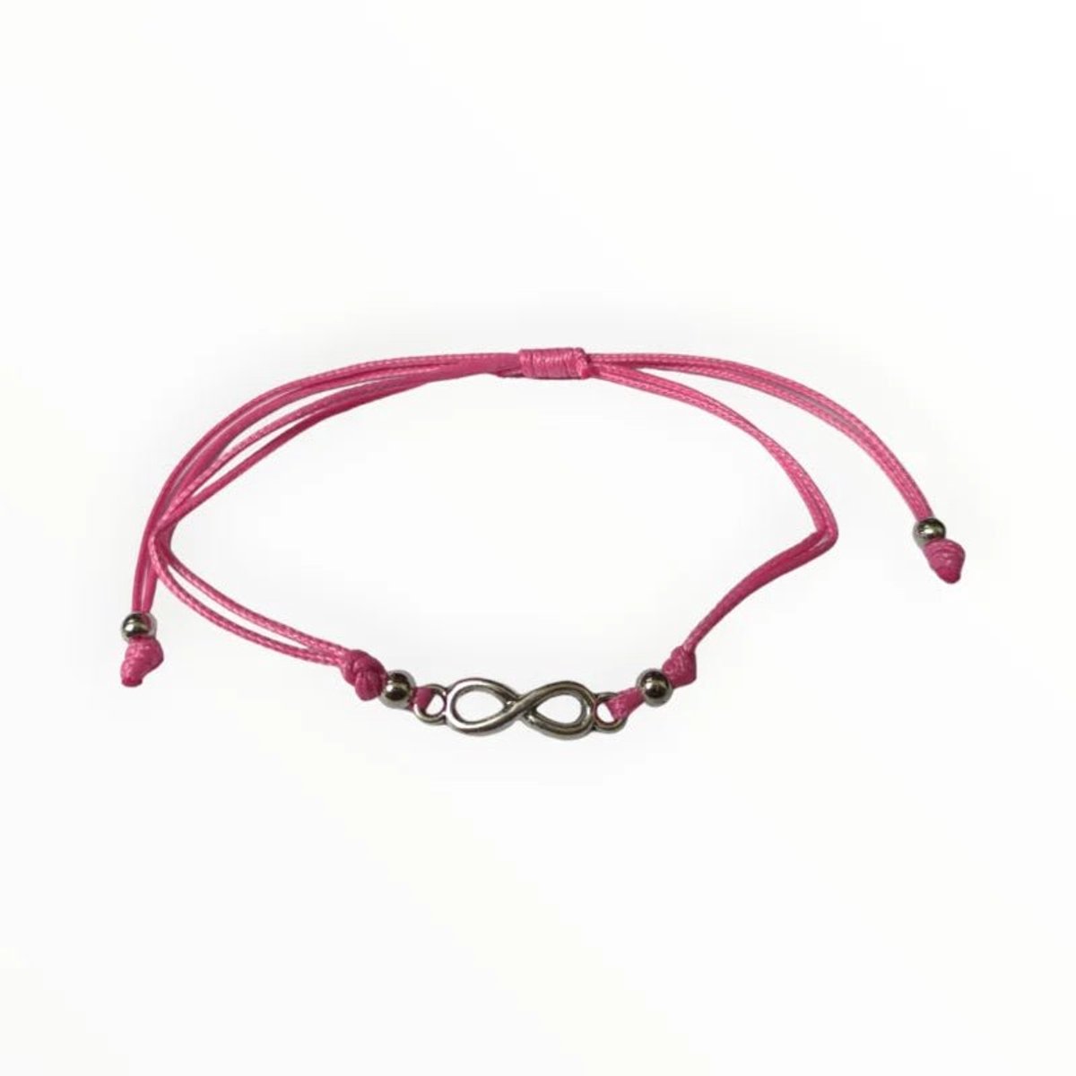 Aramat Jewels - Infinity touw armband - Verstelbaar - Roze - dames