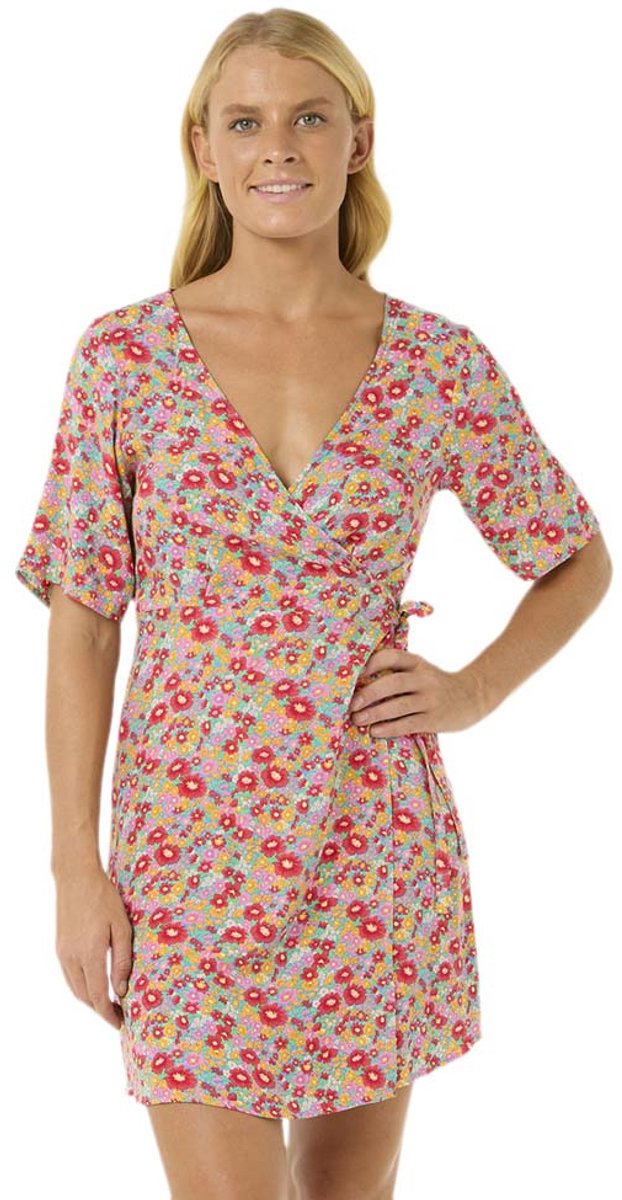 Rip Curl Las Dalias Ditsy Wrap Dress - Blue