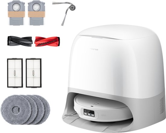 Roborock Qrevo Curv 2 ProX – stofzuiger met stofzak & nat dweilen (wit)
