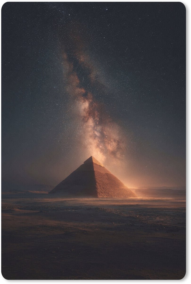 Muismat 18x27 cm - Mousepad Piramide - Woestijn - Licht - Muismatten