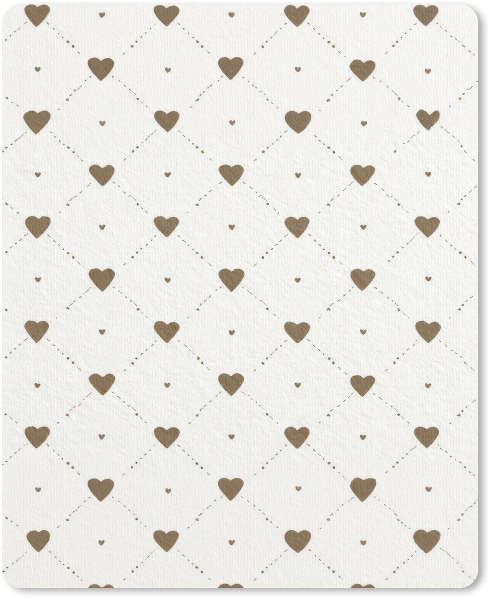 Muismat 19x23 cm - Mousepad Hartjes - Patroon - Raster - Klassiek - Muismatten