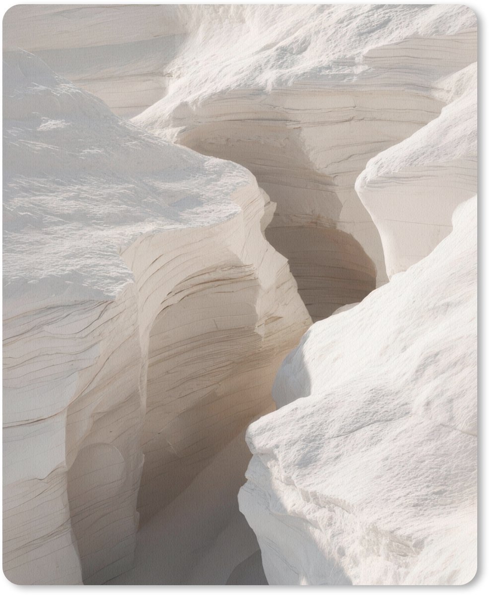 Muismat 19x23 cm - Mousepad Kloof - Wit - Sneeuw - Muismatten