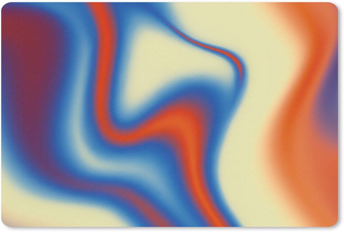 Muismat 27x18 cm - Mousepad Golven - Kleurrijk - Abstract - Muismatten
