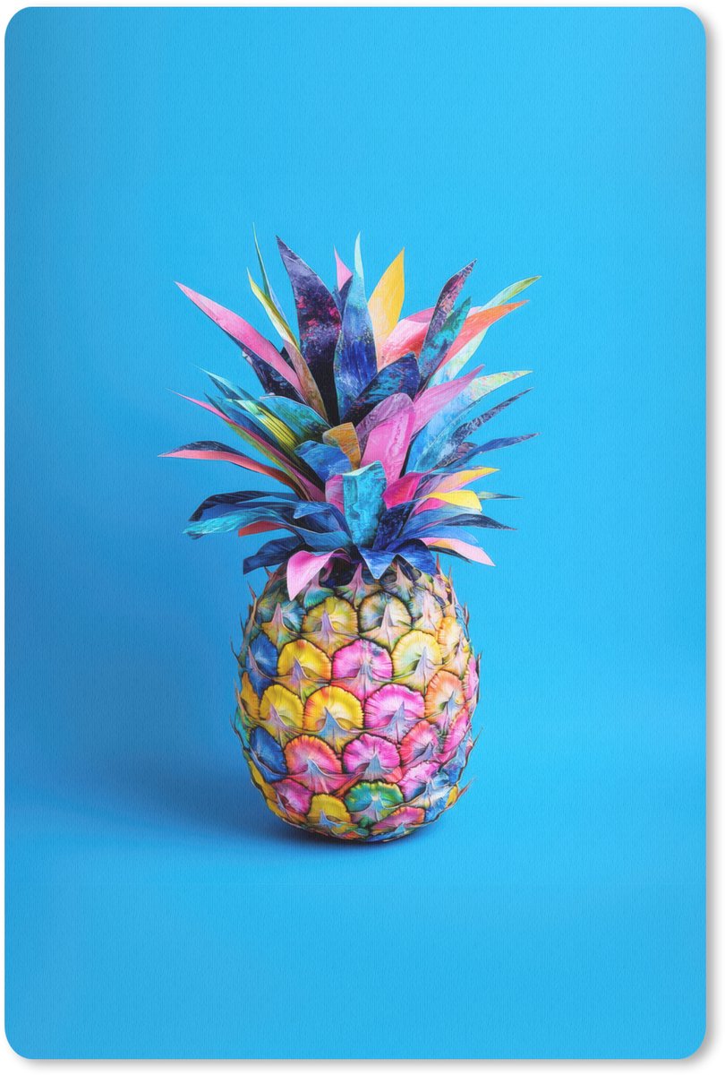 Muismat 18x27 cm - Mousepad Ananas - Blauw - Tropisch - Vrolijk - Muismatten