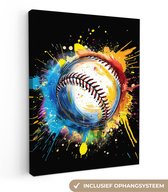 Peinture sur toile 30x40 cm - Décoration murale Graffiti - Sport - Baseball - Baseball - Décoration murale salon - Décoration chambre - Accessoires chambre - Peintures