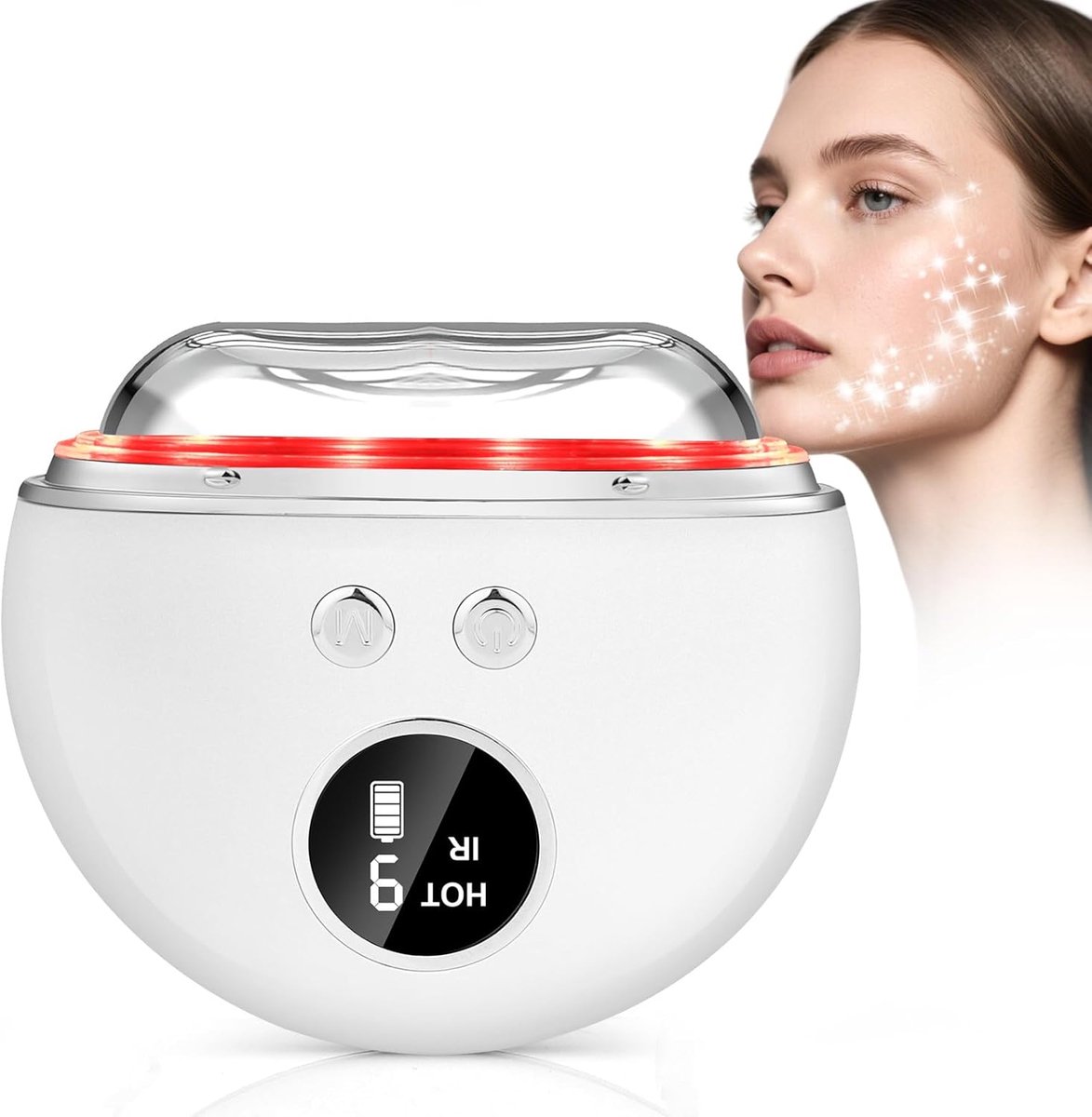 Elektrisch Gua Sha Gezichtsmassageapparaat met LED Therapie - Anti-Rimpel en Versteviging