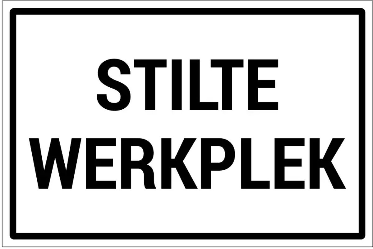Stilte werkplek sticker | 30 x 20 cm